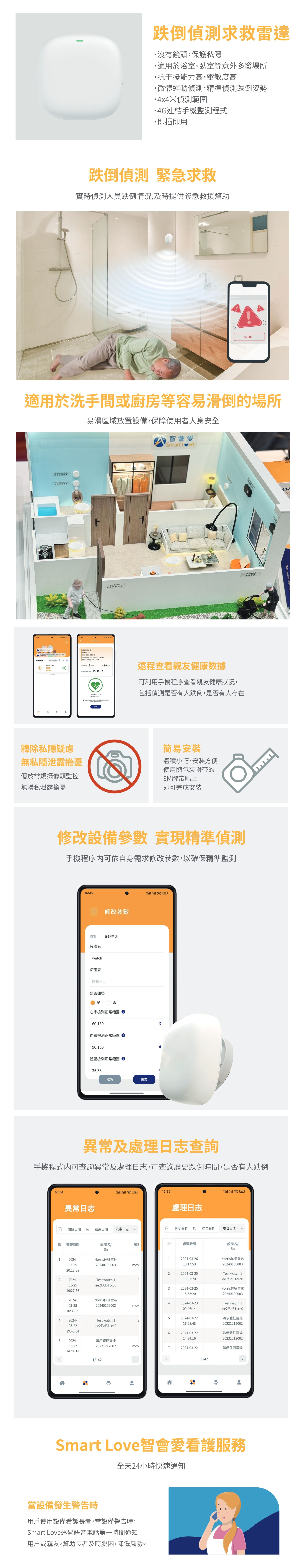 Smart Love Fall Detection SOS Radar (4G) AT-SLFM60